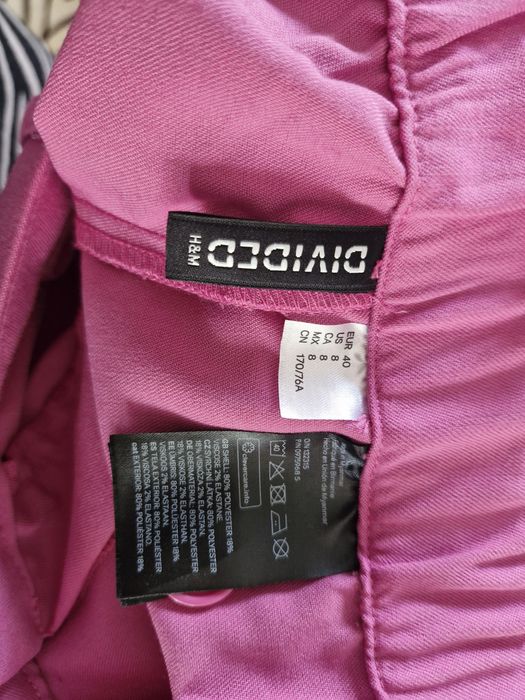 Spodnie różowe szerokie 7/8 H&M Divided 40
