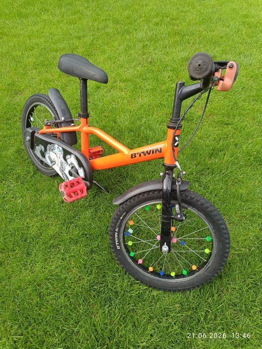 Rower dziecięcy Btwin 16'' pomarańczowy Robot 500