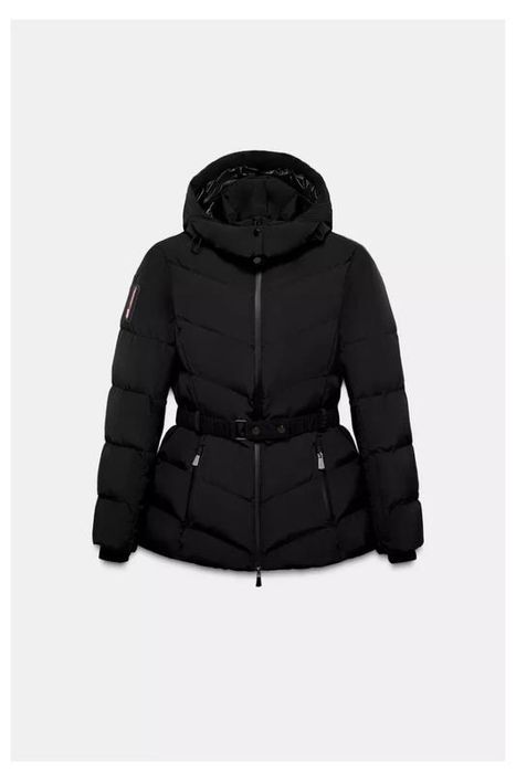 Пуховик water resistant windproof recco® technology ski collection  zara, чорна гірськолижна куртка zara