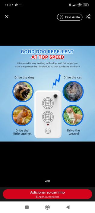 Aparelho ultrasonico latir dos caes