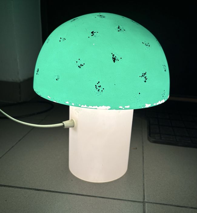 Lampka nocna, zielona, szklana
