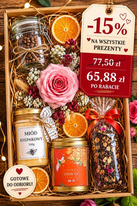 Gotowe Prezenty na Zakończenie Roku | Od 40 zł | Herbata Kawa Miód, Cytrynki