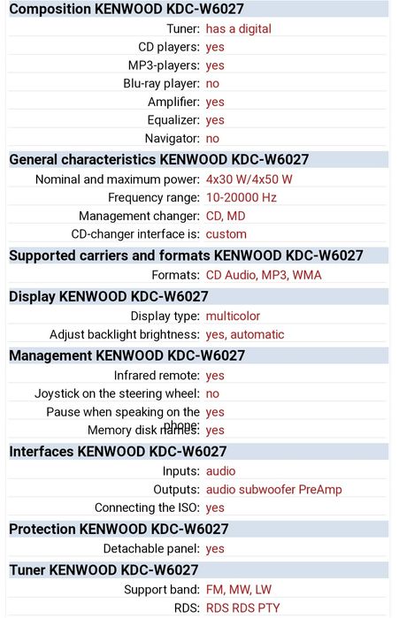 Autoradio Kenwood MP3