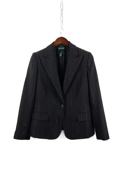 Marynarka Ralph Lauren w paski biurowa klasyczna casual wełniana