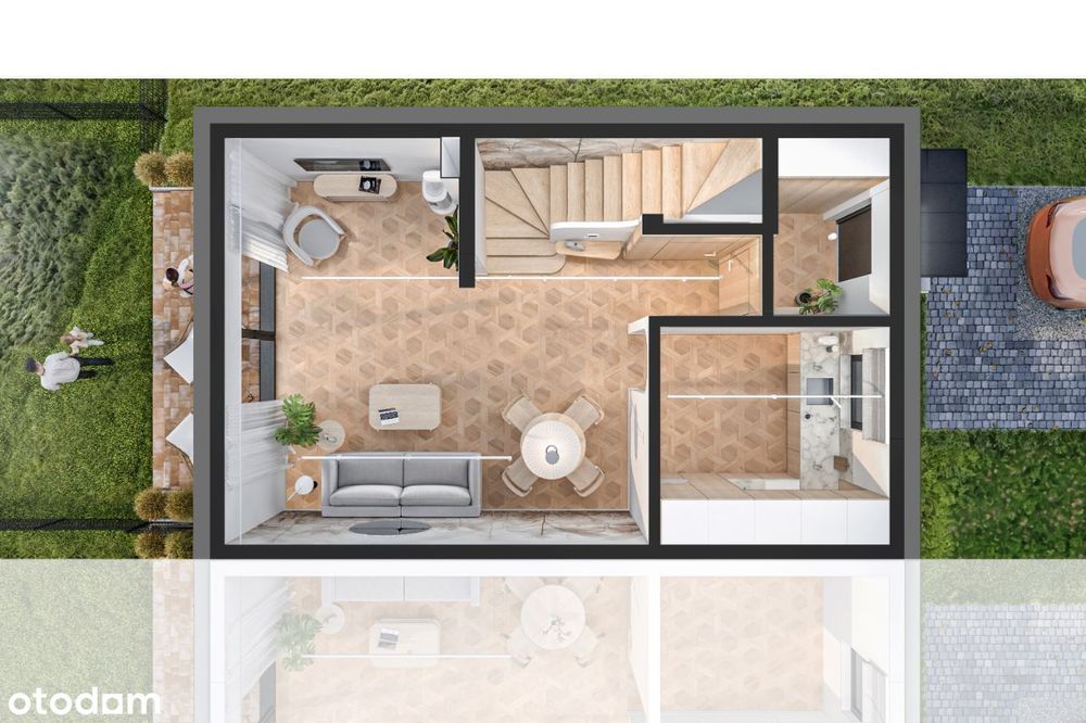 Mieszkanie dwupoziomowe z dużym ogrodem 116m2