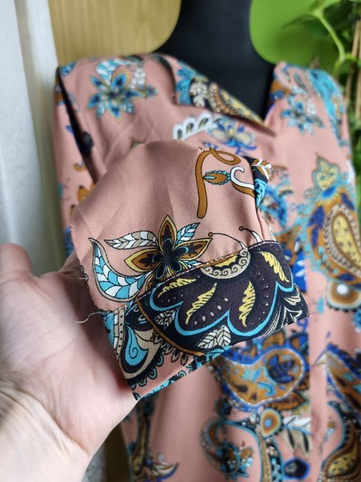 Koszula długi rękaw paisley boho Vila M 38 zwiewna elegancka romantycz