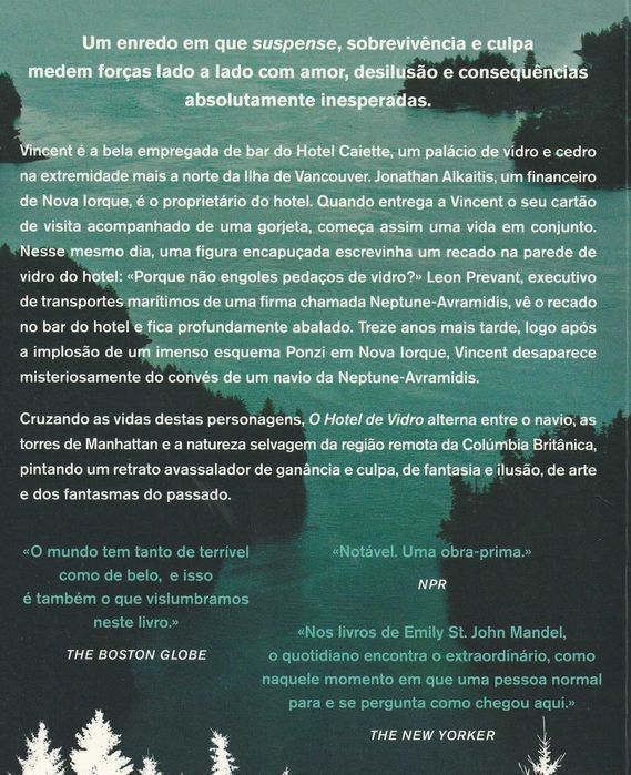 Livro O Hotel de Vidro de Emily St. John Mandel [Portes Grátis]