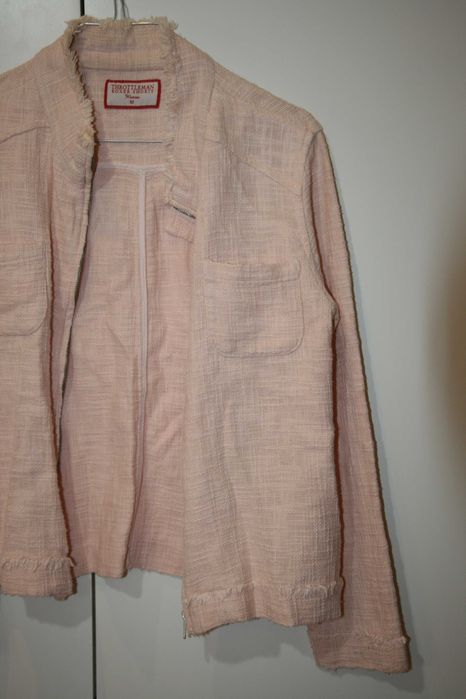 Casaco Rosa Tecido Tweed