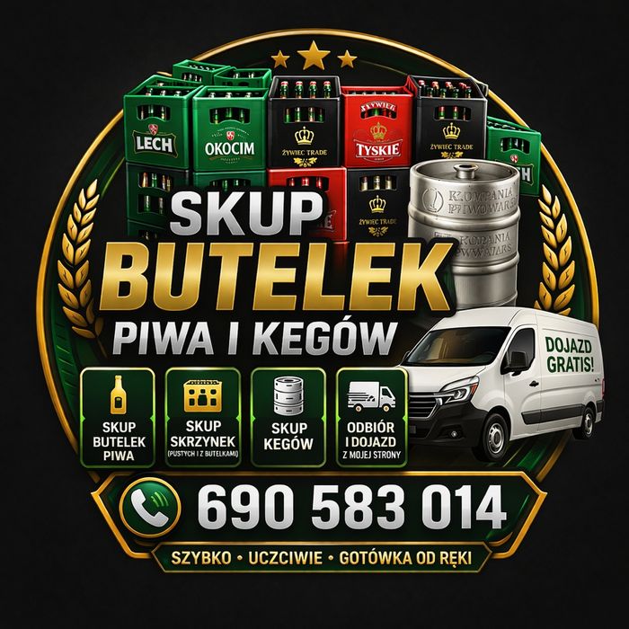 Skup skrzynek i butelek od piwa, skup kegów od piwa