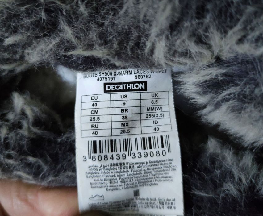 EU 40 Теплі водонепроникні чоботи Decathlon waterproof на хутрі сапоги