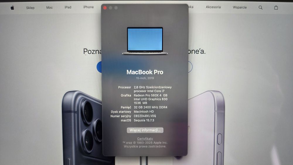 Macbook  Pro 15.3` I7 / 32gb / 1Tb