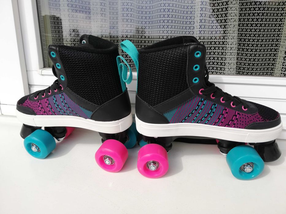 wrotki firefly rozm. 36 black-blue-pink dark