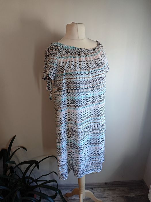 Sukienka letnia plażowa 100% rayon 12 M&G moda L zwiewna
