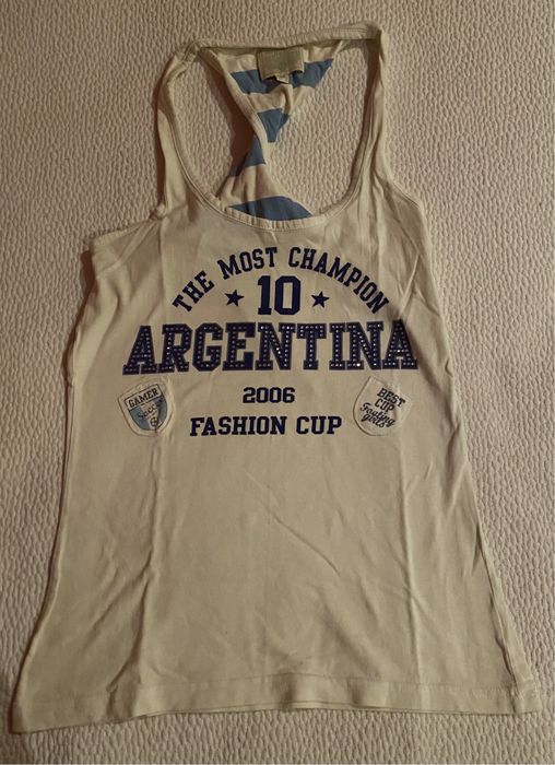 Top sem Alças Branco e Azul