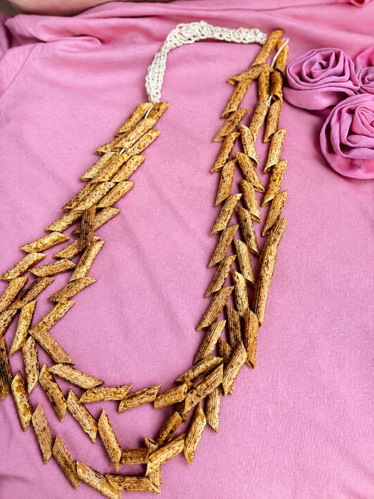 Naturalne korale handmade  z opalanego makaronu duże
