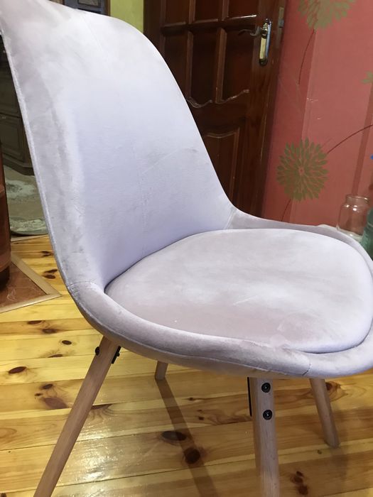 Стілець обідній KASTRUP рожевий оксамит/дуб