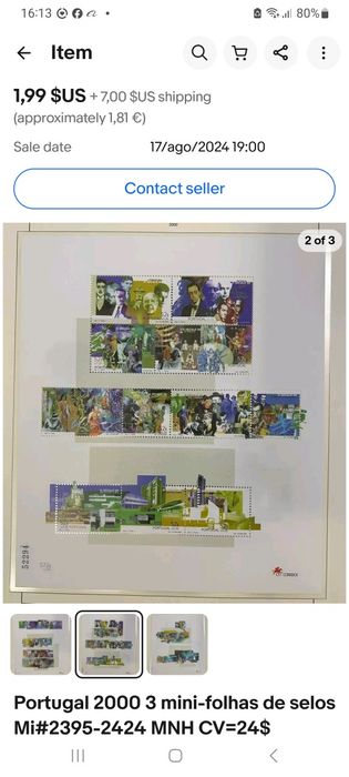 2000 Século XX  Em Selos MNH **