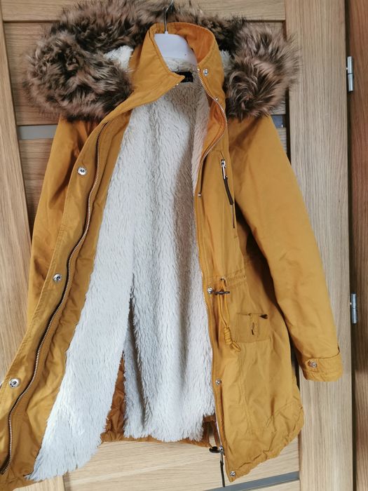 Kurtka zimowa Reserved XS parka musztardowa