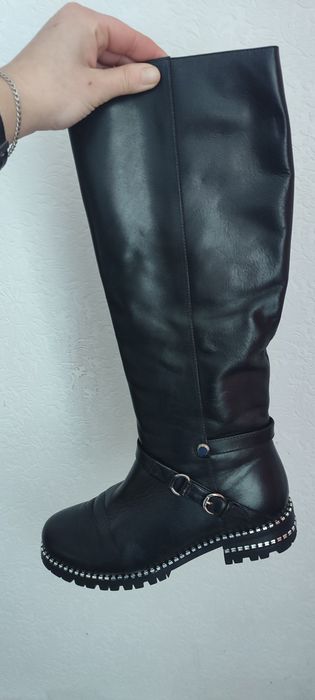 Сапоги зимние кожа замш