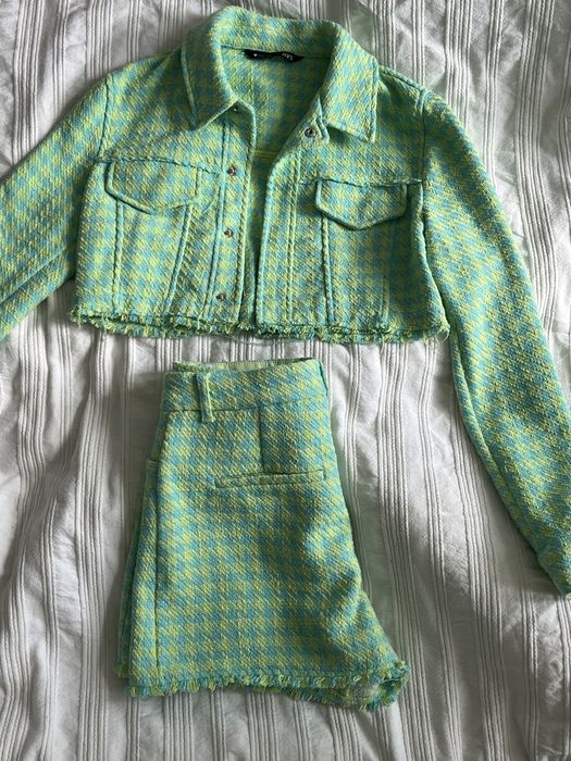Zara komplet marynarka spodenki w pepitk