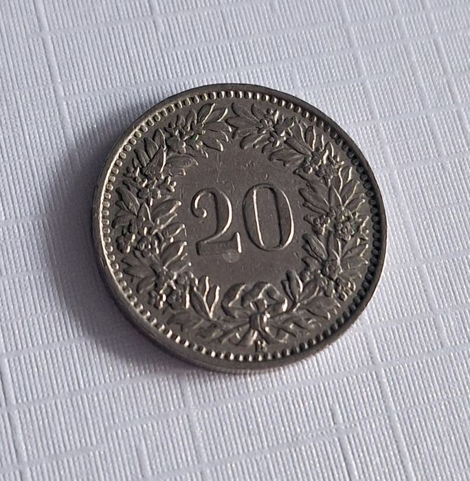 Monety franki szwajcarskie 1992 frank 1955 rappenów 1955