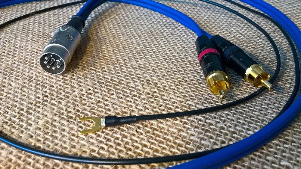 Interkonekt gramofon SOMMER DIN 5 RCA z kable masowym DUAL UNITRA BANG