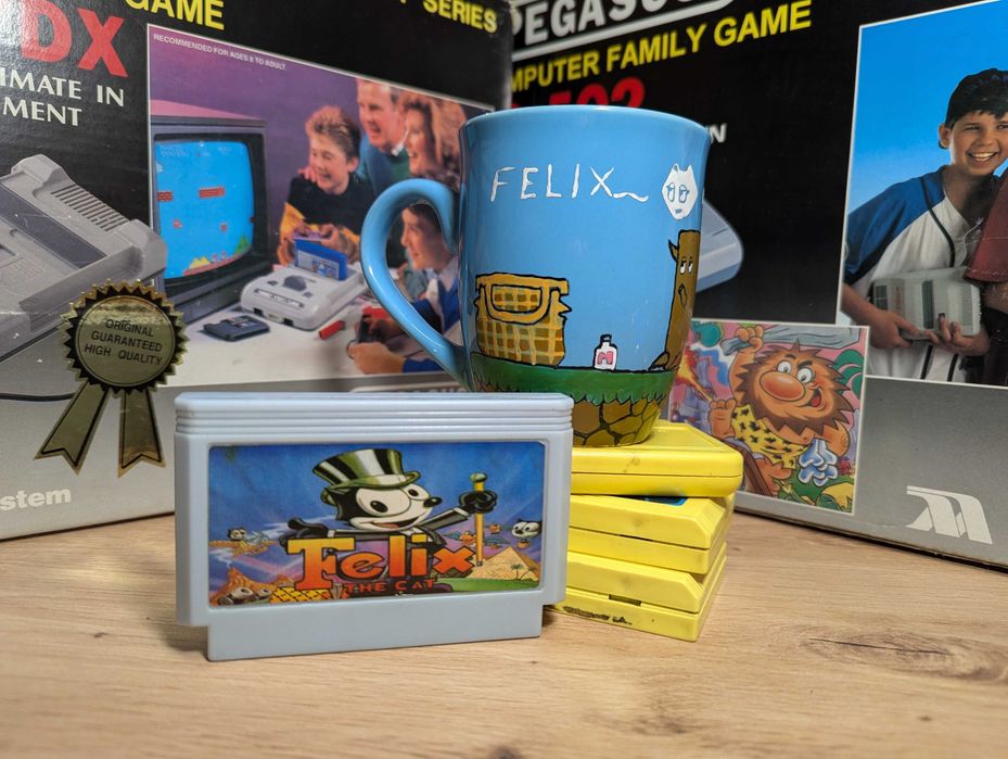 Felix The Cat Pegasus nowy, ręcznie malowany kubek, prezent dla fana