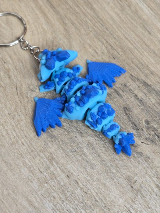 Breloczek Crystal Dragon 3d - Brelok Druk3d fidget Keychain mixGadzet
