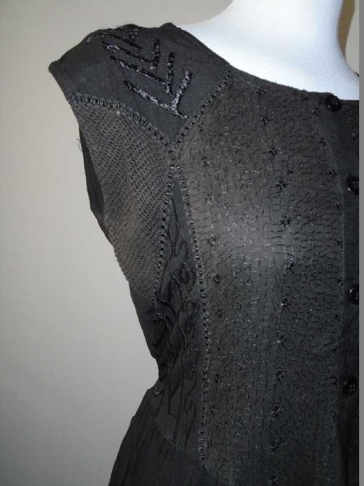 Vestido comprido tecido enrugado