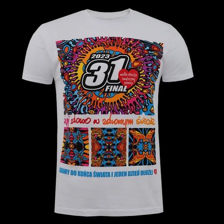 Nowa koszulka T-shirt męski - Wulkan - biała M WOŚP polandrock Owsiak