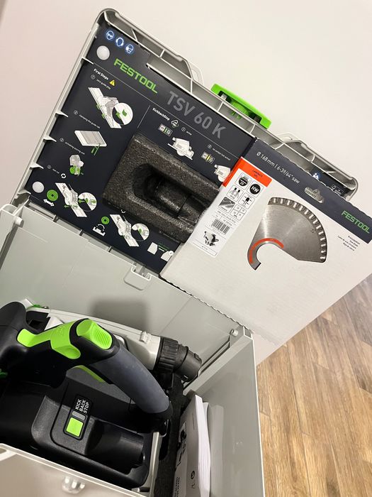 Zagłębiarka z podcinakiem Festool TSV60 z kątownikiem i szyną 2m piły
