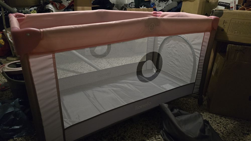 Lionelo pink ombre łóżeczko turystyczne kojec