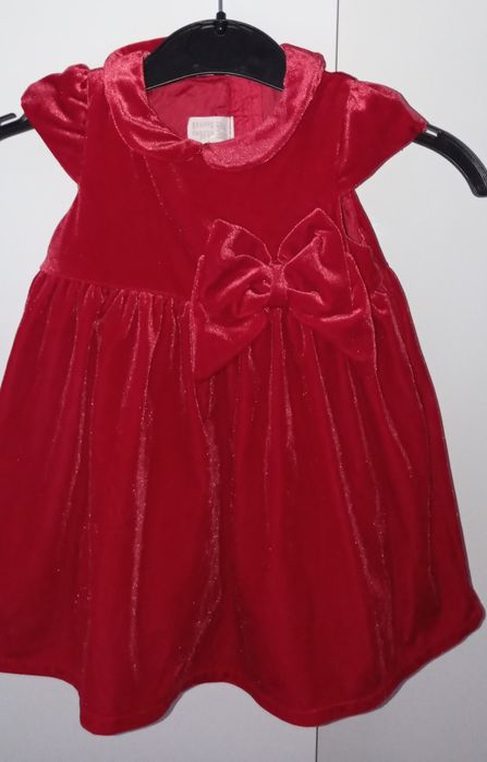 H&M sukienka czerwona świąteczna 68 cm