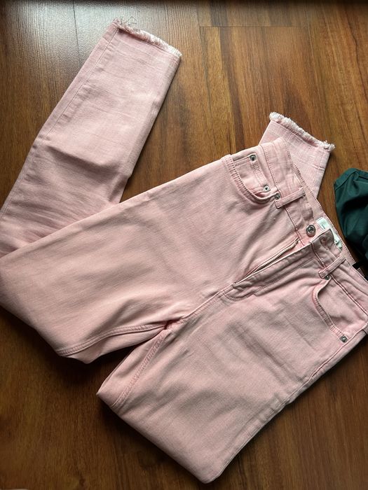 Różowe obcisłe spodnie Zara 36 rurki