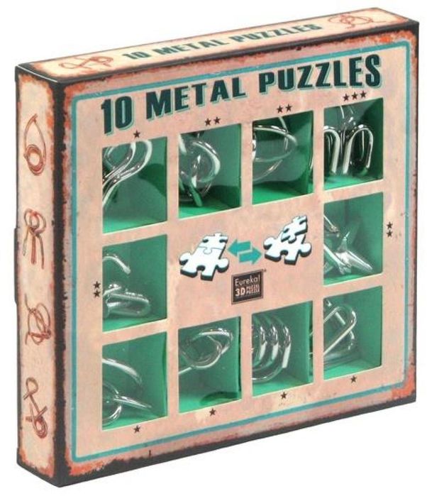 Łamigłówki metalowe 10 t Zestaw zielony G3 G3 pudełko,17,5x16,5x3 cm