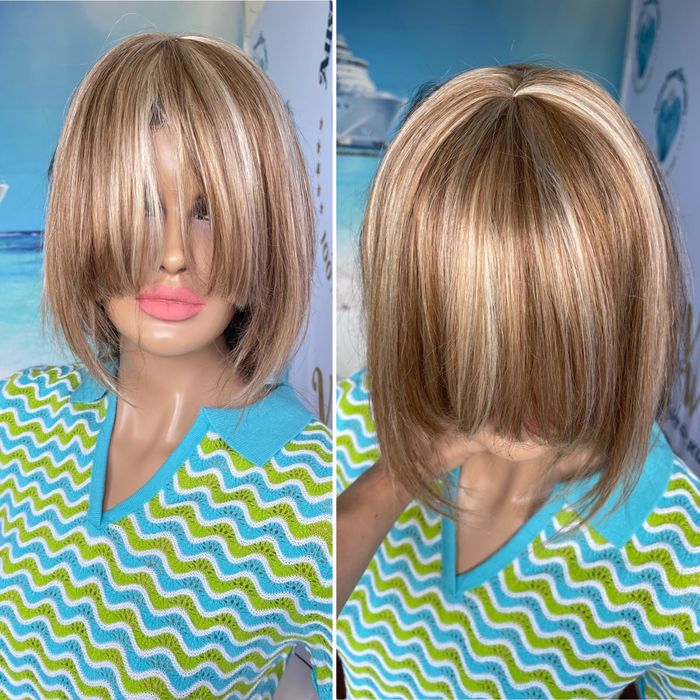 Натуральная накладная чёлка накладка славянские детские волосы русые