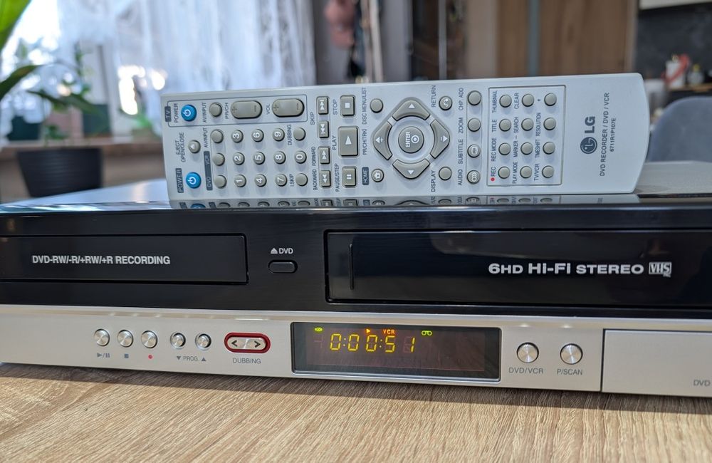 LG RC 278 #Nagrywarka DVD VHS #6HD #Hi-Fi Stereo #DivX  #DV #Pilot #Przegrywanie VHS na DVD