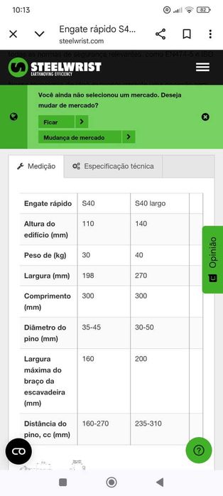 Engate hidráulico para giratória