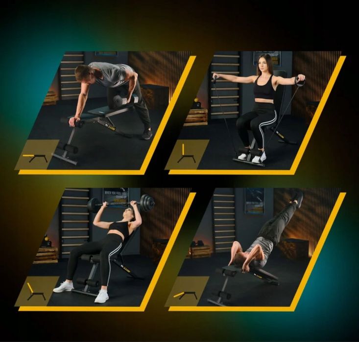 Регульована лава для тренувань Trex Sport TX-110B з еспандерами 110 кг