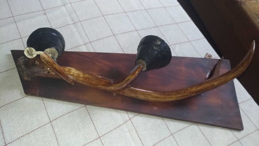 Myśliwski zestaw PRL i Kinkiet z poroża