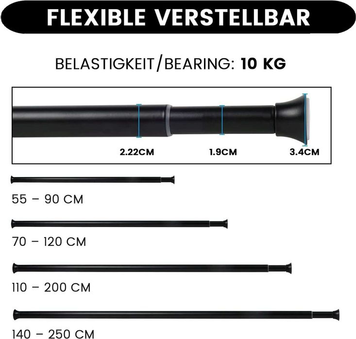 Nowy drażek/wieszak/karnisz/szyny/MUHOO/55-90/! 4558 !