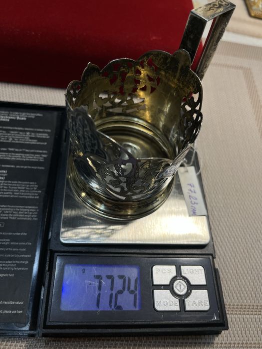 Подстаканник серебро Кубачи СССР 875’ +стакан термостойкий