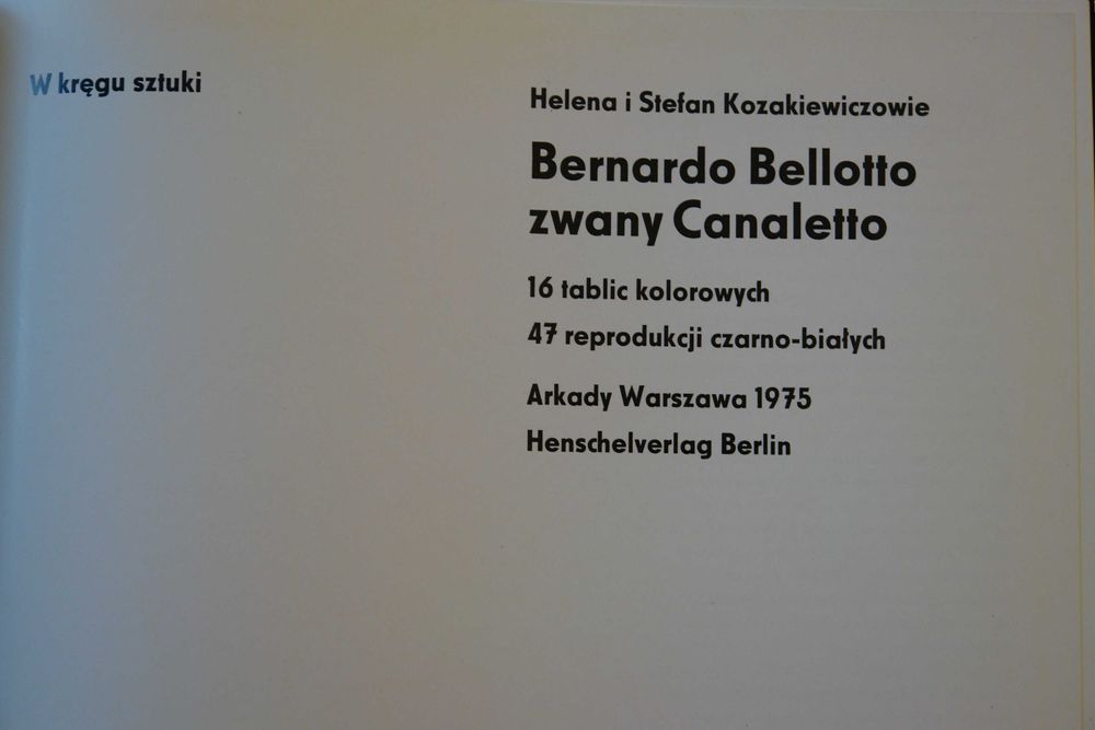 Książka - Bernardo Belotto zwany Canaletto