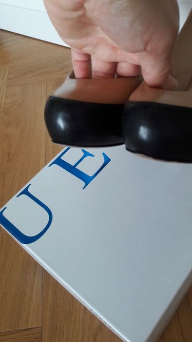 Guess Marcianno 38 szpilki  całe skórzane czarne nude piękne jak nowe