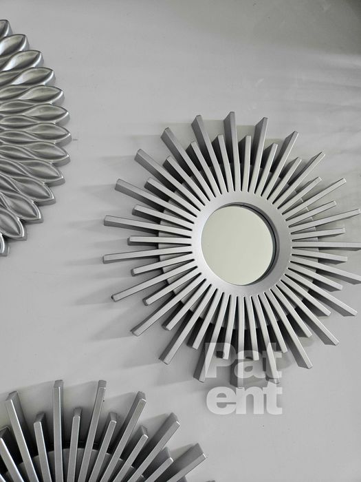 Lustra zestaw 3 luster w srebrnych ramkach do domu na ścianę dekoracja