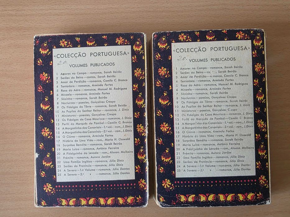 2 livros com o romance "A Severa" de Júlio Dantes