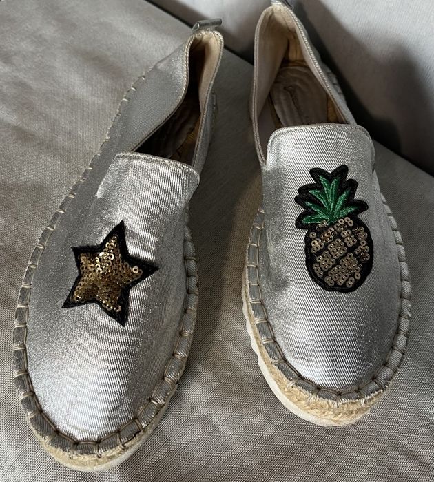 Макасини сріблясті з тканини, розмір 36, нові