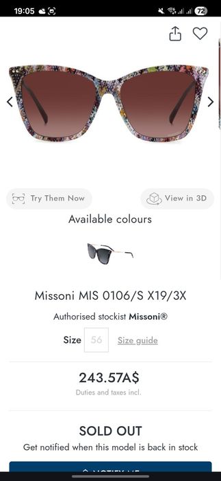Сонцезахисні окуляри Missoni,  Tommy Hilfiger,  Lanvin