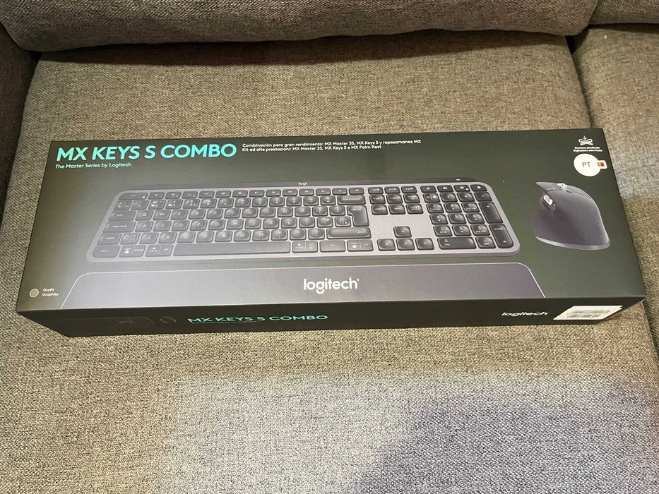 Teclado Logitech e Rato Logitech MX Keys S Bluetooth Graphite (PT) Usado 1 semana