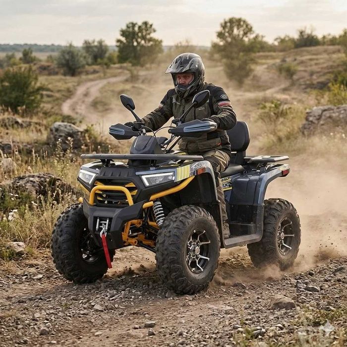 Квадроцикл SharX 250 Желтый | Титановые диски | Лебедка | Shark